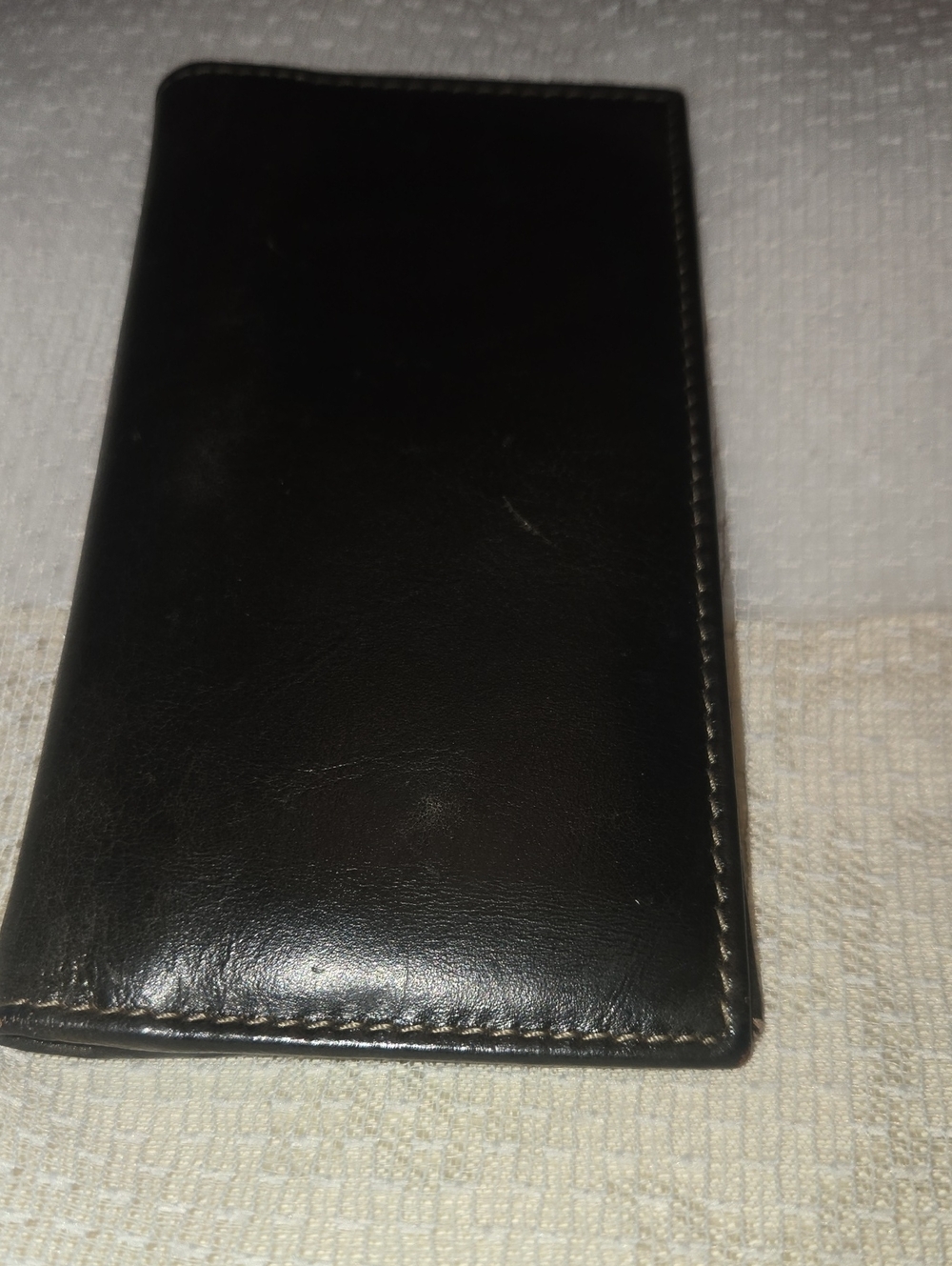 Brown Bi-Fold Leather Wallet or Checkbook Cover